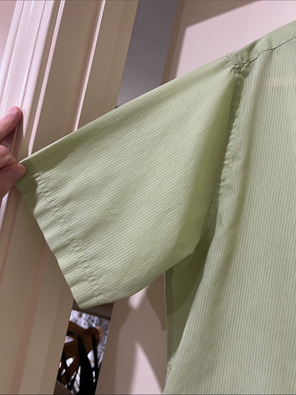 croft & barrow Light Green Short-Sleeve Button-Down Shirt H174. - Picture 4 of 10